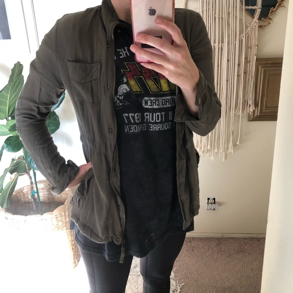 Full tilt lightweight army green military jacket